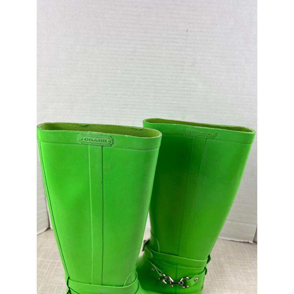 Coach Lori Model Tall Rubber Rain Boots Womens Sz 6 - Picture 5 of 12